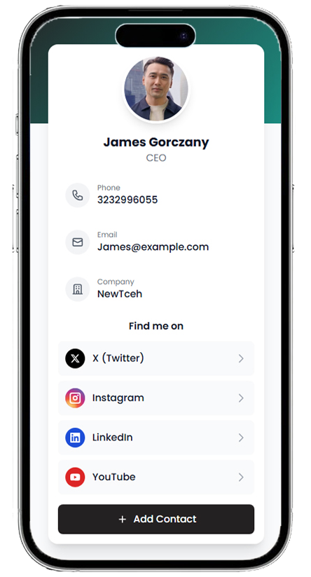 Business card QR preview